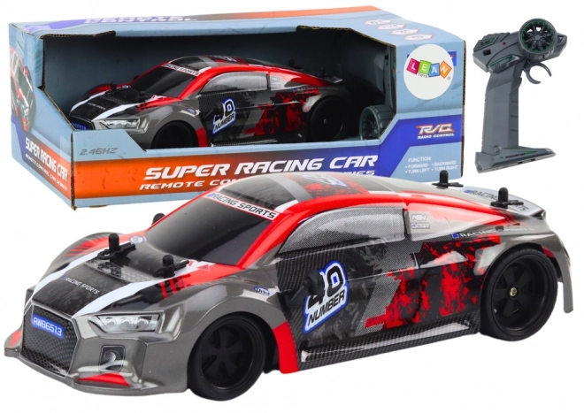 távirányítós drift autó piros 1:18