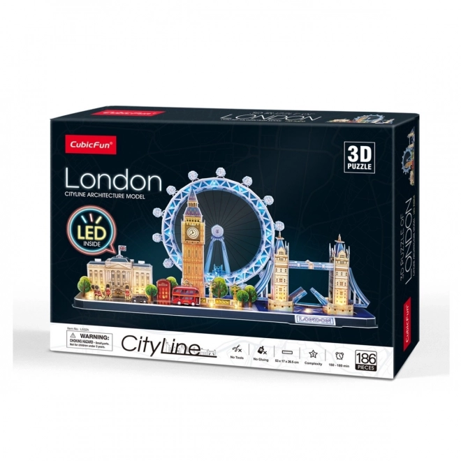 3D városvonal kirakó - London LED