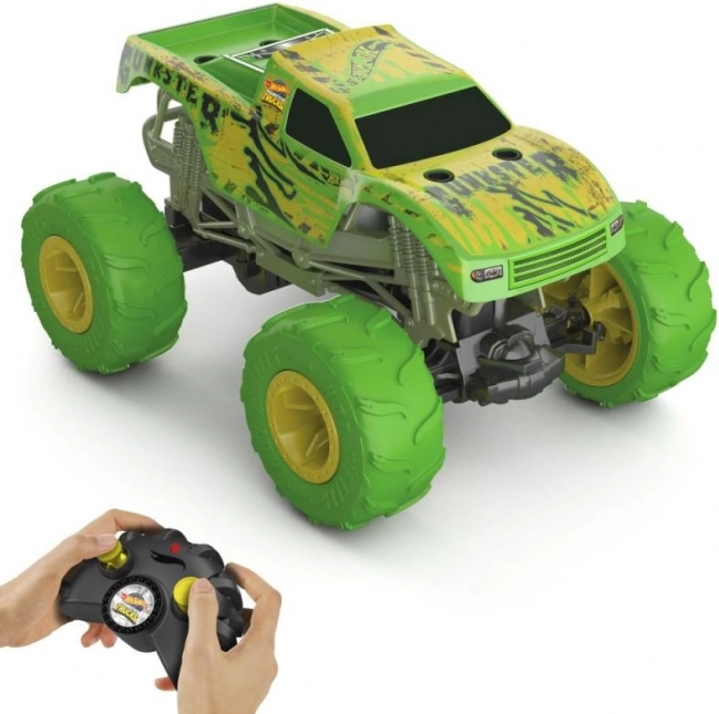 RC autó HOT WHEELS Monster Trucks Gunkster 1:15 sötétben világító