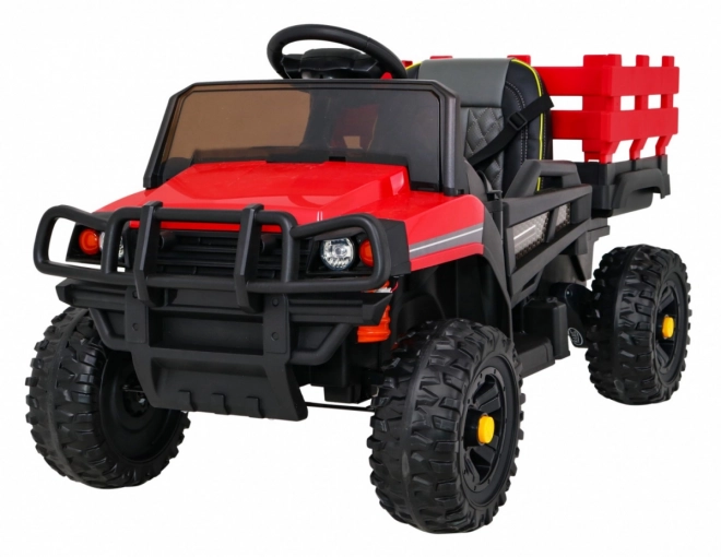 Gyerek gazdasági pick-up piros + távirányító + csomagtér + lapát + EVA + MP3 LED