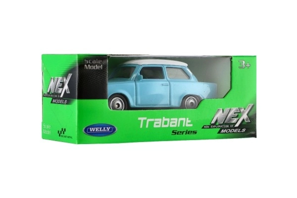 Stílusos Trabant Autó 1:60 Fém 7cm - Szabadonfutó