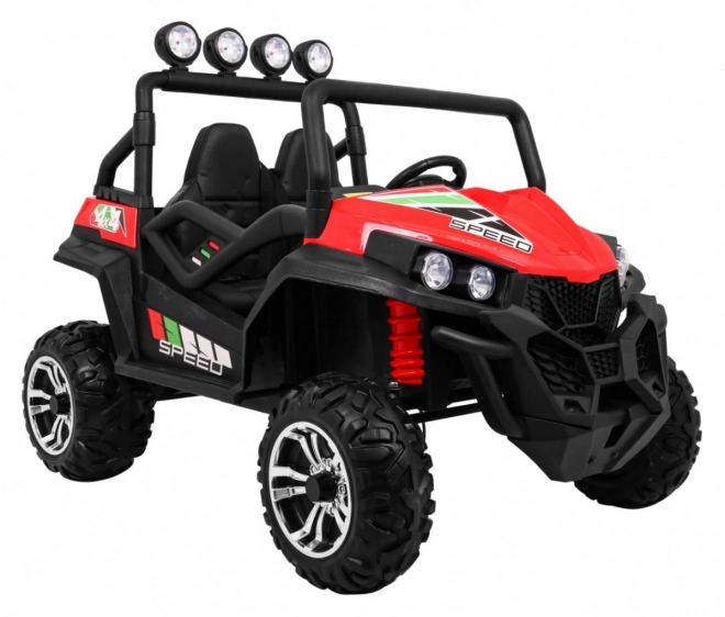 Gyerek elektromos autó 4x4 kárpitozással, MP3 és fényhatásokkal
