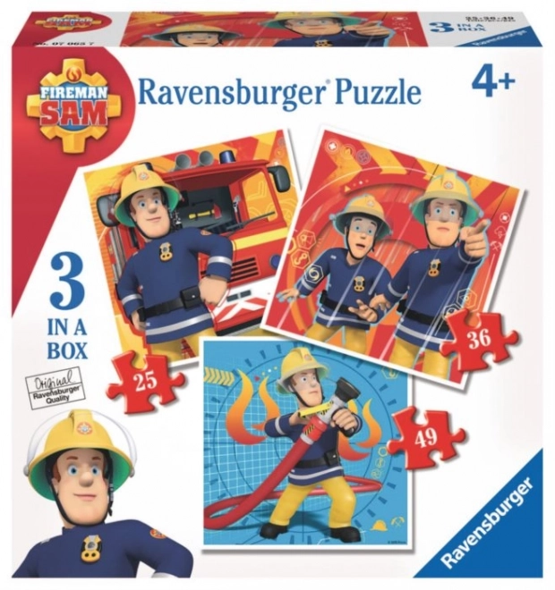 Tűzoltó Sam Ravensburger Puzzle 3 az 1-ben