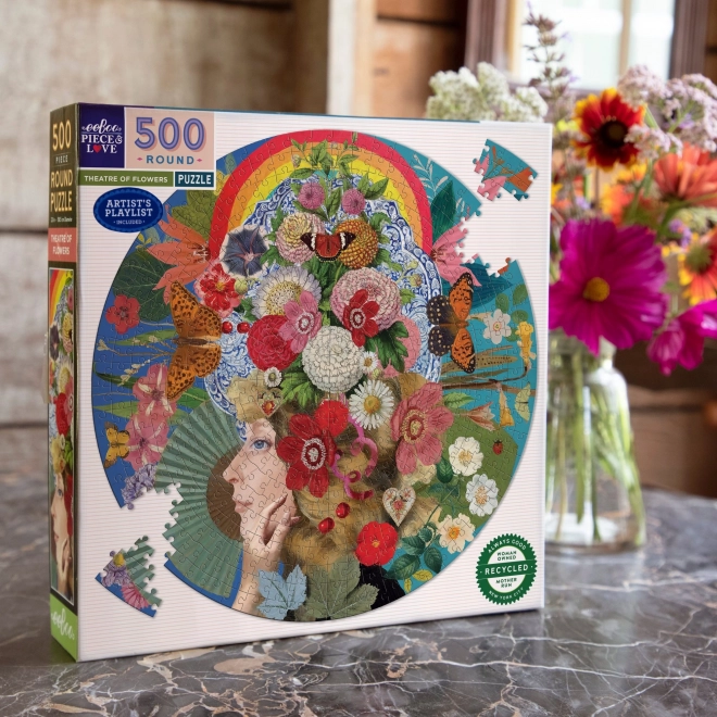 Eeboo virágszínház kör puzzle 500 darabos