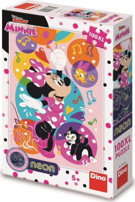 Világító puzzle Minnie és lufik XL 100 darab