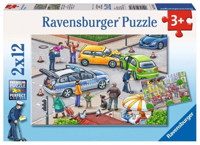 Ravensburger gyerekkirakó készlet kékkel világít az utakon 2x12 darab