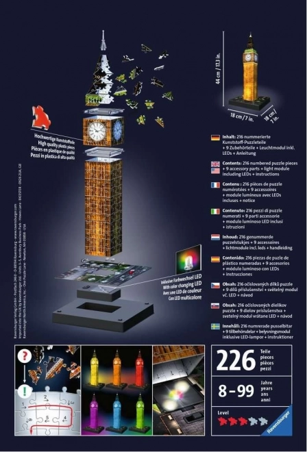 3D puzzle Big Ben éjjel 216 darabos