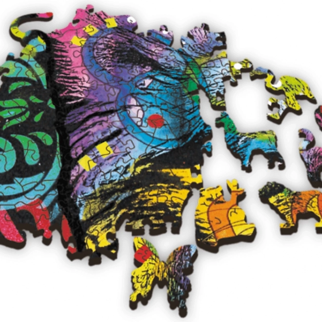 Fa puzzle Színes kölyök