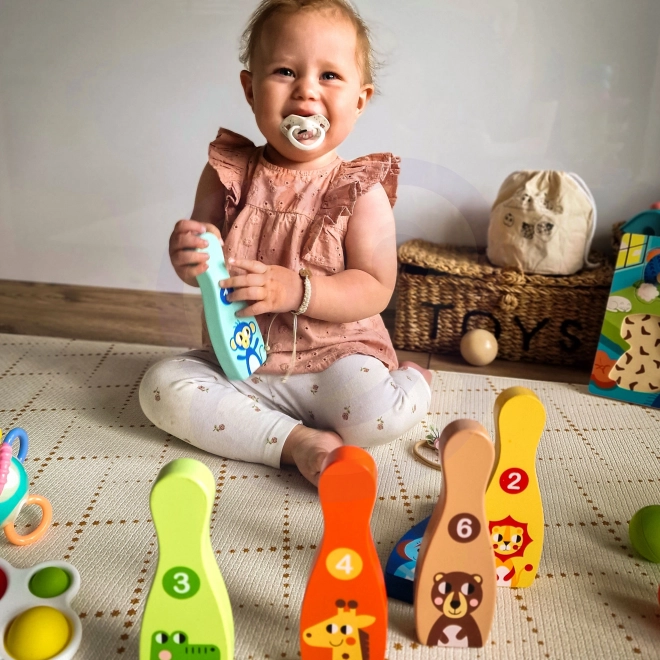 Tooky Toy állatos fa tekék gyerekeknek