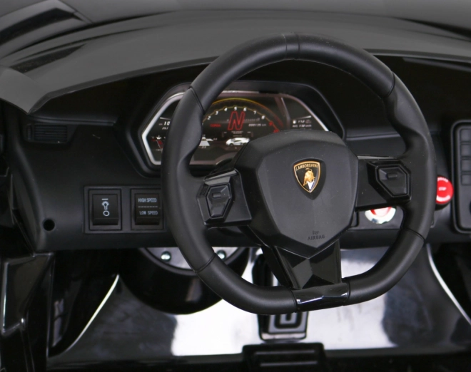 Lamborghini SVJ DRIFT pro 2 gyerekek fekete + Drift funkció + távirányító + MP3 LED + lassú indítás