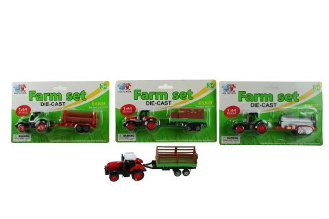 Traktor fém pótkocsival