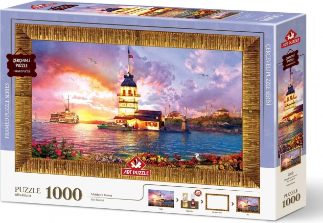 Puzzle ragasztóval és kerettel 3 az 1-ben Leánytorony 1000 db-os