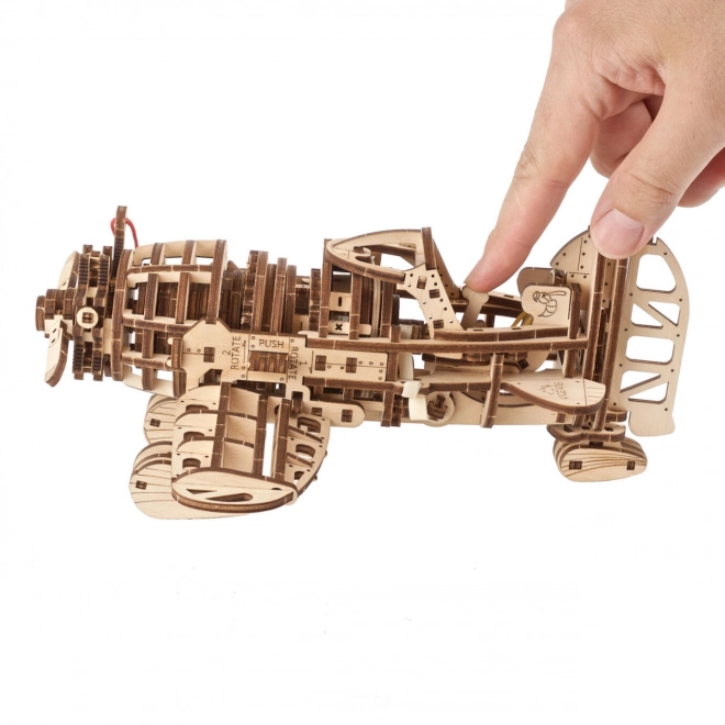 Ugears 3D Fa Mechanikus Puzzle - Mad Hornet Repülőgép