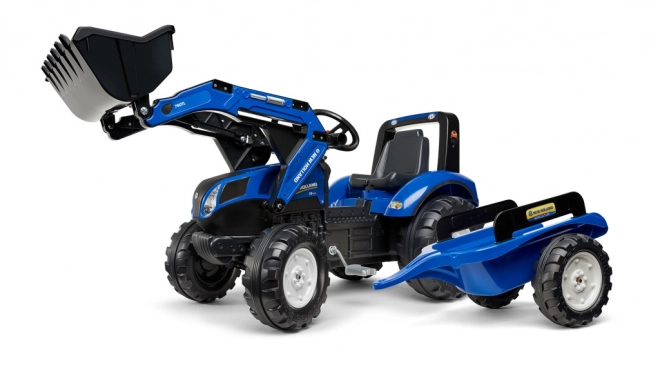 Falk pedálos traktor New Holland utánfutóval