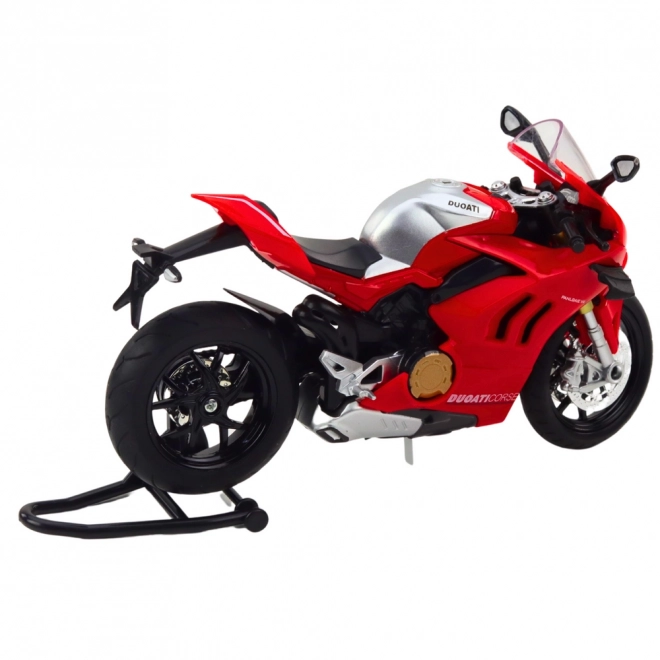 Sportos fém motorkerékpár fényekkel és hangokkal, piros 1:12