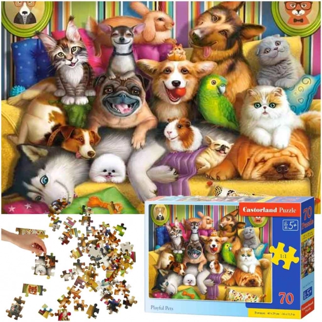 Vidám állatok puzzle 70 darabos
