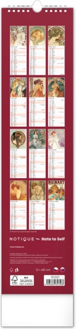 Alfons Mucha falinaptár 2026