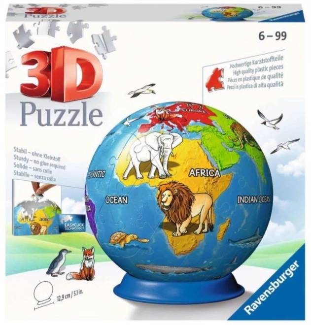 72 darabos 3D puzzle gyermek földgömb