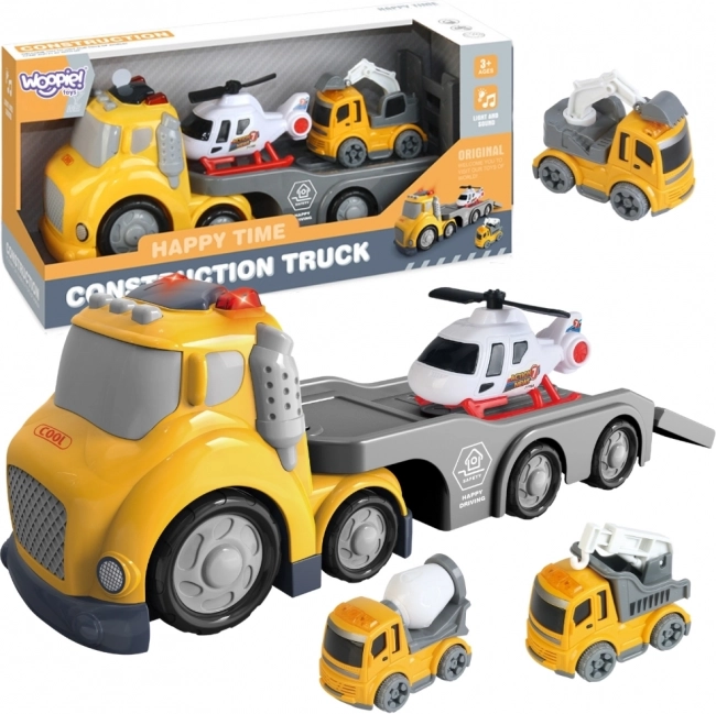 WOOPIE City Truck sárga vontatókocsi világító- és hangeffektusokkal