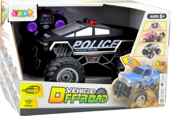 Versenyautó Rendőrségi Off-Road RC fekete 1:16