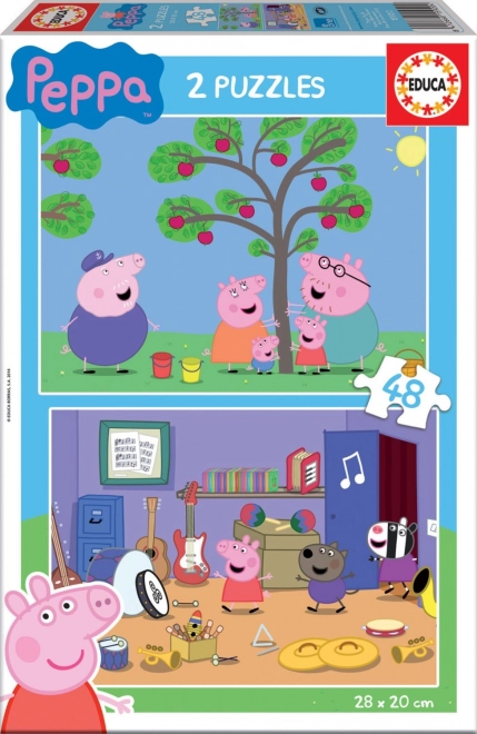 Peppa malac 2x48 darabos puzzle szett