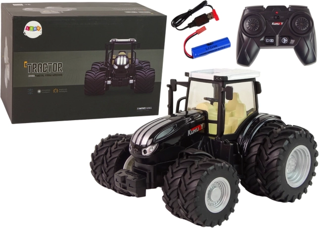 Fekete távirányítós fém játék traktor 2,4G