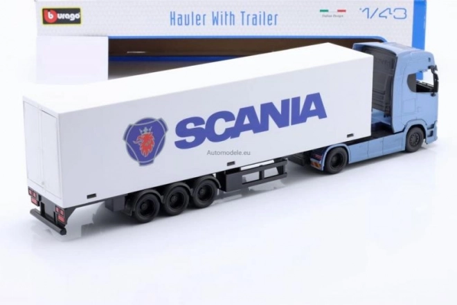 Bburago 1:43 Teherautó pótkocsival - Scania 770 S - Fehér pótkocsi – Scania