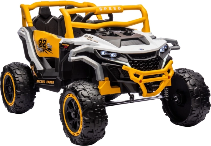 Gyermek elektromos kisautó 4x4 – fehér–sárga terepbuggy