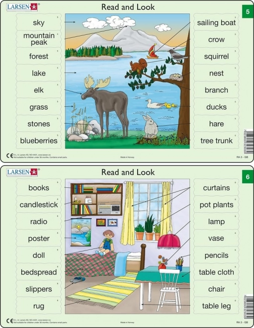 Angol szókincs puzzle 16 darabos készlet