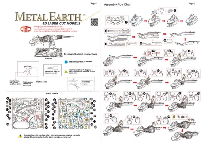 Metal Earth 3D puzzle tirannoszaurusz rex