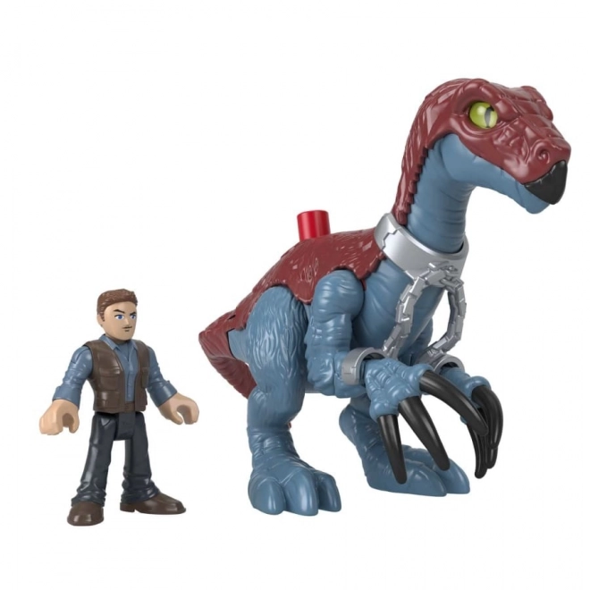 Jurassic World imaginext therizinosaurus és owen figura szett