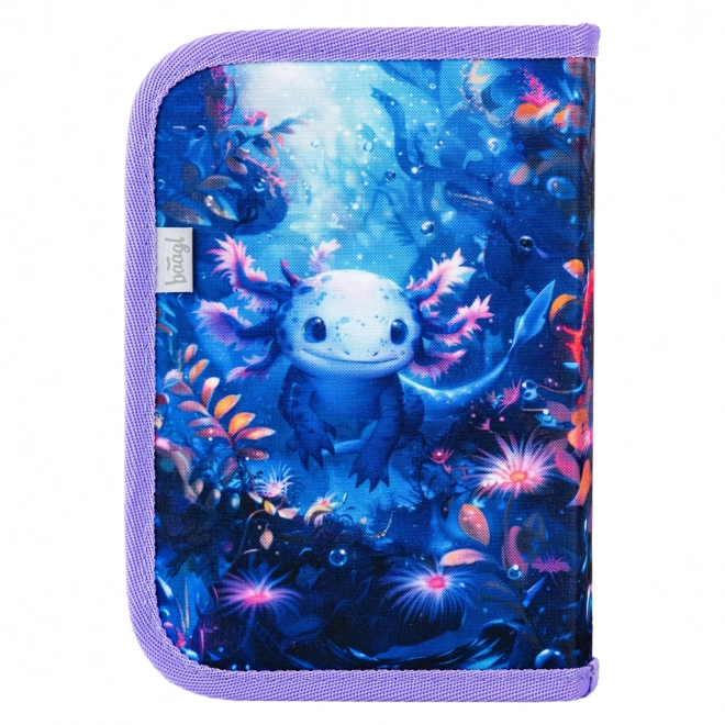 Egyszintes iskola tolltartó Axolotl