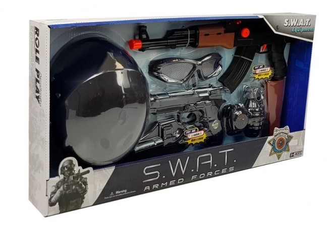 Gyermek S.W.A.T. Játék Készlet Pisztolyokkal és Sisakkal