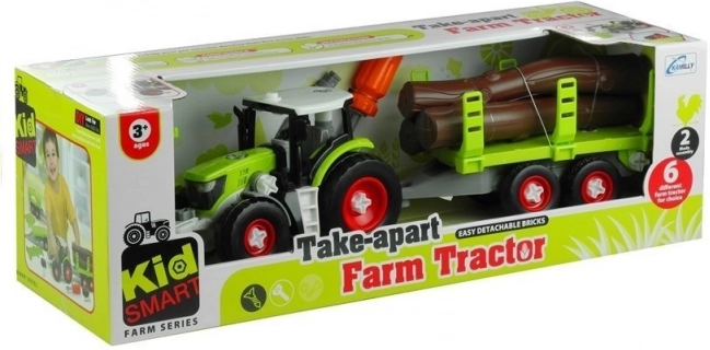 Összeszerelhető traktor fa utánfutóval