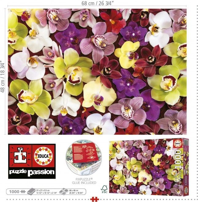 Educa orchideák kollázs puzzle, 1000 darab