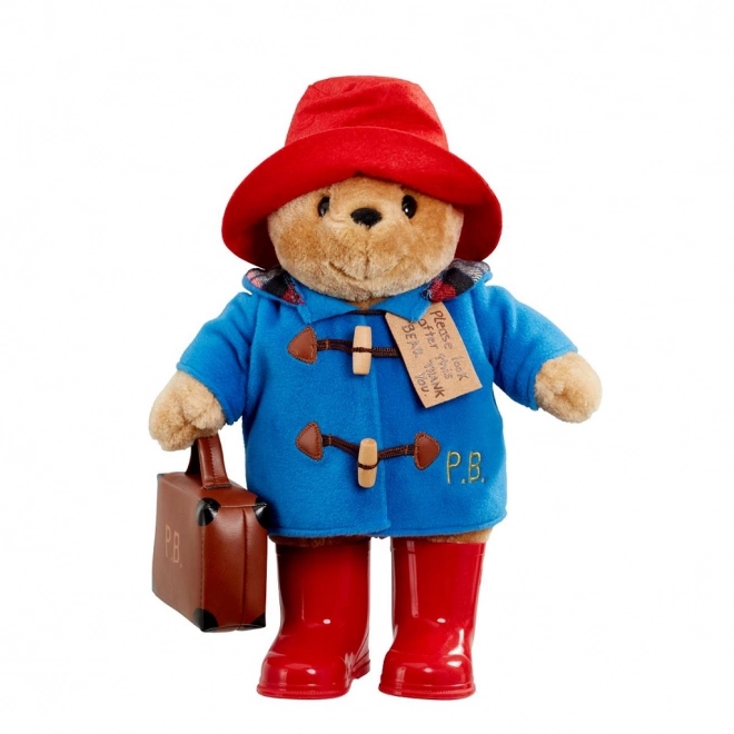 Paddington plüss maci cipővel és bőrönddel