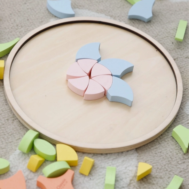 Pasztell mandala Montessori mozaik virágok