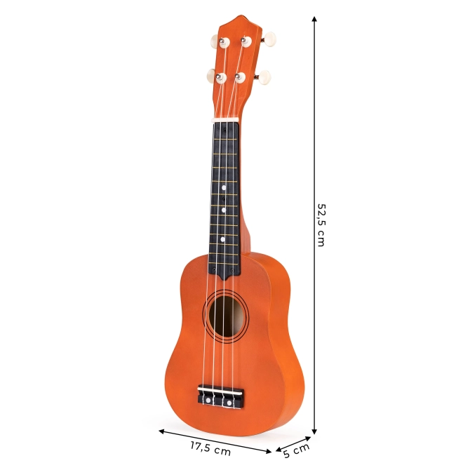 Gyerekeknek szánt fa ukulele 4 nylon húrral