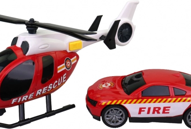 Helikopter tűzoltóautóval