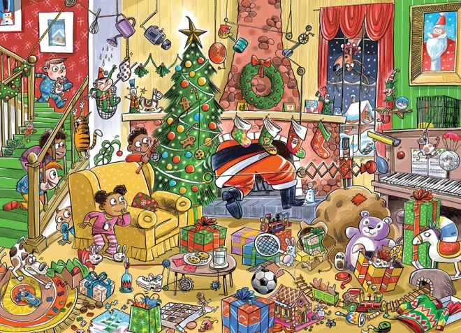 Varázslatos karácsonyi jelenet „Santa elkapása”