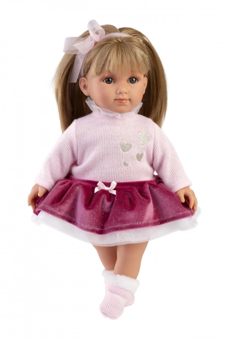 Elena élethű baba puha ruhás testtel, 35 cm
