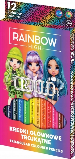 Háromszögletű színes ceruzák 12 db ASTRA RAINBOW HIGH