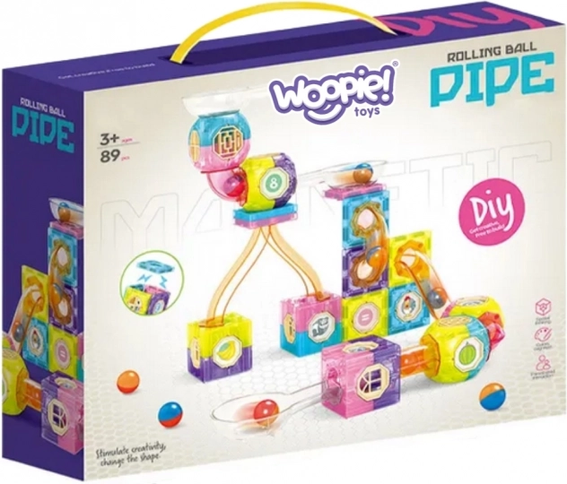 Woopie Mágneses Építőjáték Golyó Pálya 89 db