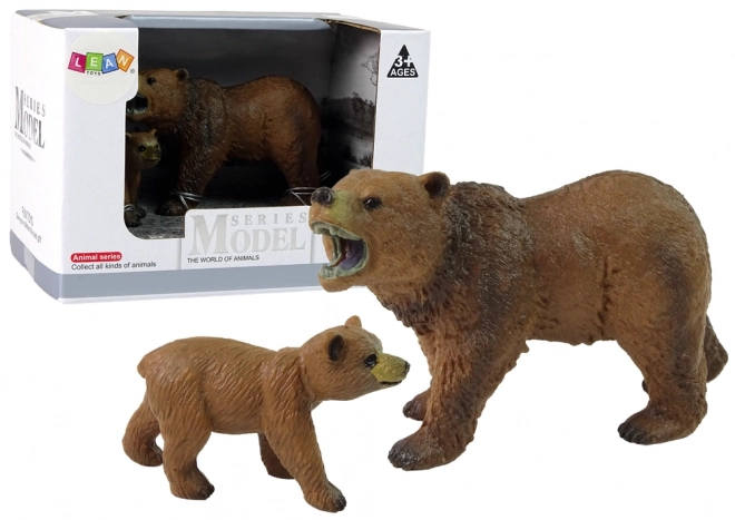 Grizzly medve és kölyke figura szett