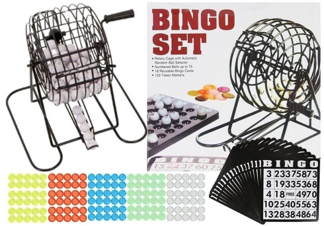 Bingo játék készlet fémgömbbel