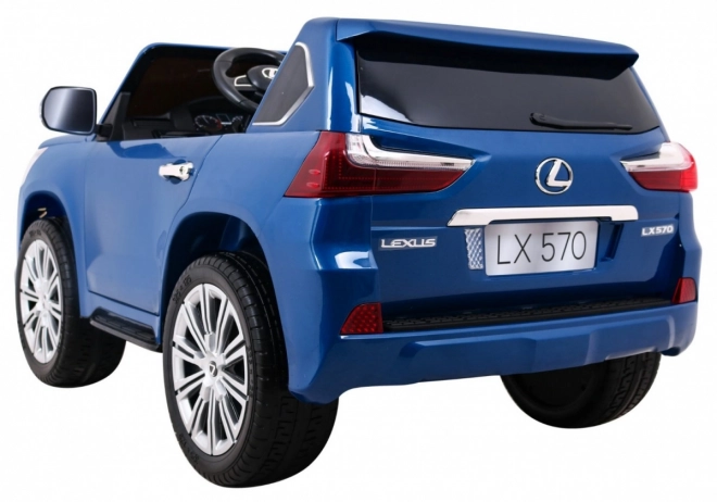 Lexus LX570 Kézzel festett autó gyerekeknek 2 fő részére - Kék + távirányító + EVA kerekek + rádió LED MP3-mal