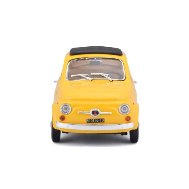 Bburago Fiat 500 F 1965 sárga autómodell 1:24