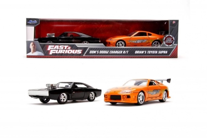 Gyors és dühös Toyota Supra és Dodge Charger 1:32 twin pack