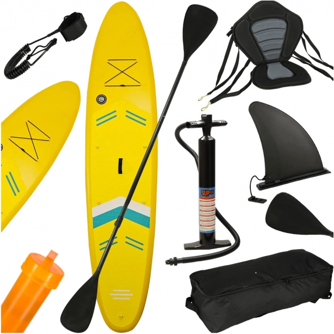 Sárga felfújható SUP paddleboard 350 cm üléssel és kiegészítőkkel