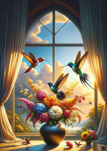 Puzzle Szimfónia szárnyak és virágok 500 db